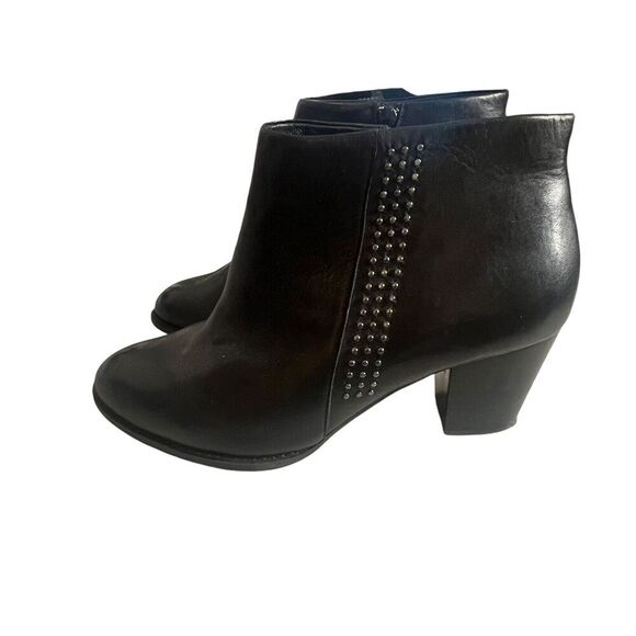 Vionic Size 10 W Georgia Ankle Boot Black Silver Studded Side Leather Side Zip - Picture 6 of 12